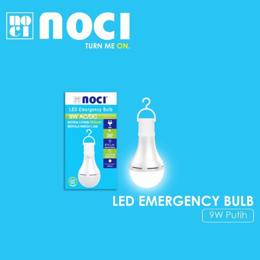 Lampu LED Emergency Noci 9Watt - Putih