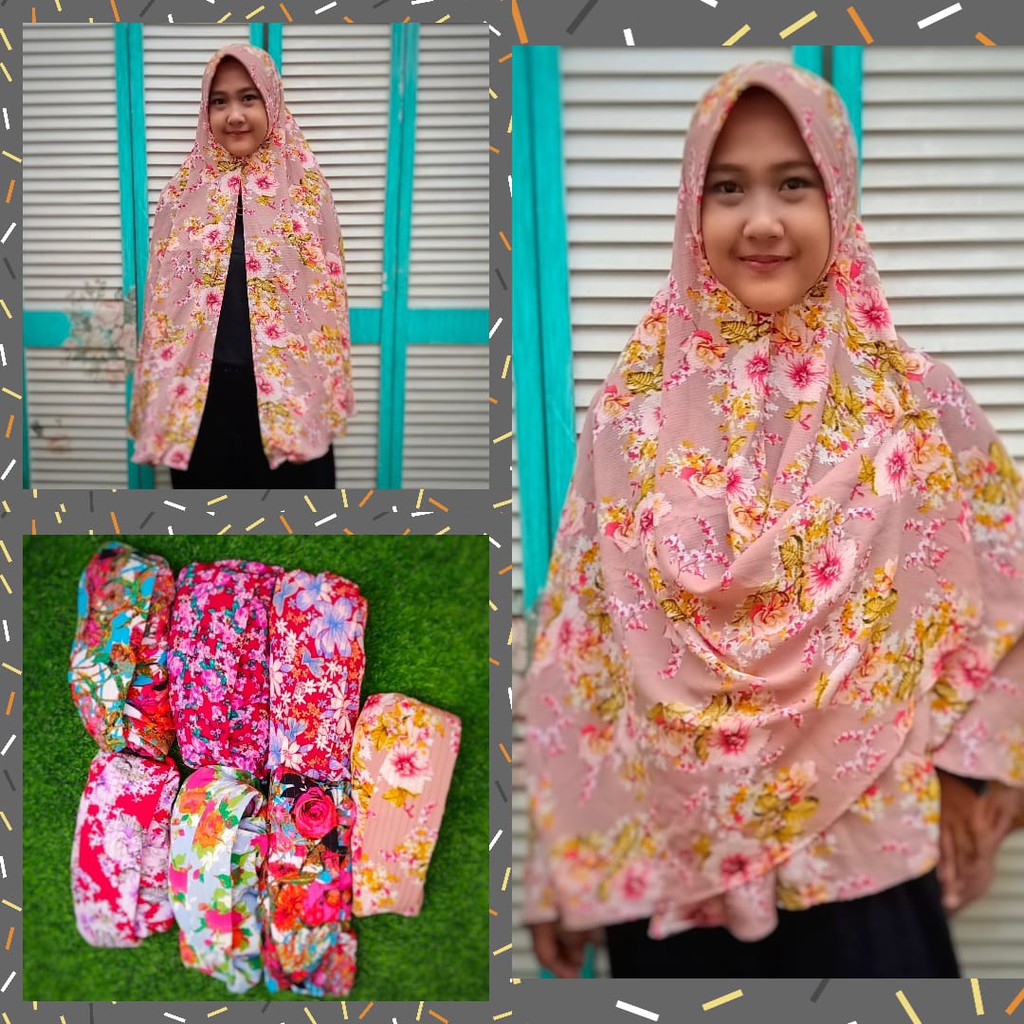 Khimar Syari Jumbo Crepe Motif 01