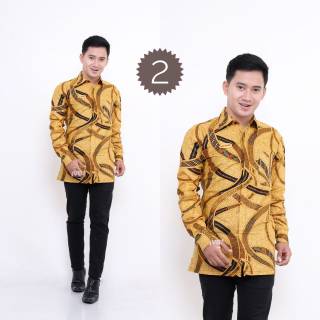 Kemeja Batik Pria Lengan Panjang Katun Halus Seragam Kemeja Batik Pria Lengan Panjang Katun Halus Seragam