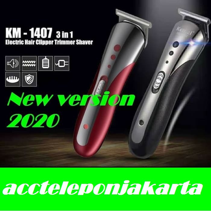 Mesin Cukur Kemei KM-1407 Clipper 3 in1 Alat cukur rambut charger