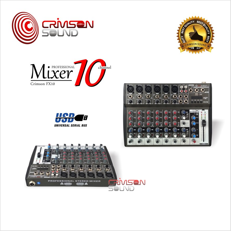 MIXER 10 Channel USB Equalizer CRIMSON FX10