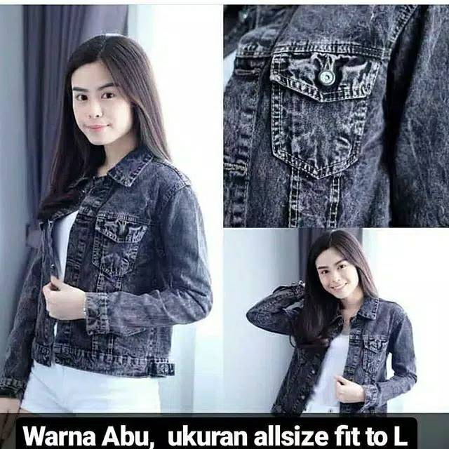 CROP JAKET SNOW PREMIUM // JAKET JEANS WANITA