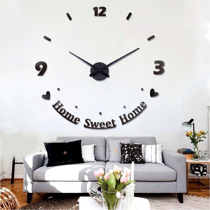 hiasan dinding jam dinding jumbo diy 150cm jam dinding besar dan jumbo jam dinding tempel tembok pajangan dinding hiasan jam dinding aesthetic dinding ruang tamu jam dinding unik jam dinding murah jam dinding gold-HOME SWEET