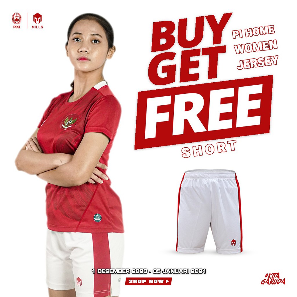 MILLS Timnas Indonesia Jersey Home Women Player Issue 22017GR Red