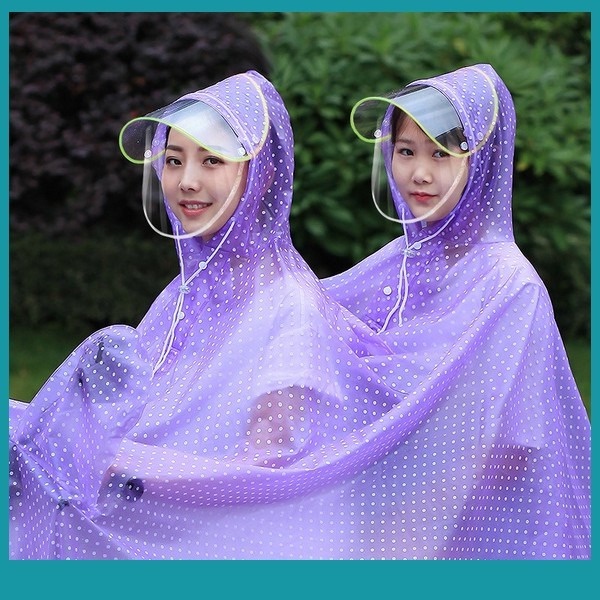 Jas Hujan Ponco 2 Lubang Kepala Sepeda Motor Full Body Raincoat 0726