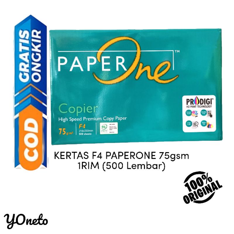 

Kertas HVS F4/Folio Paperone 1RIM (500 Lembar)