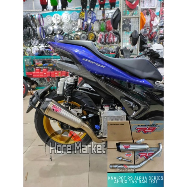 KNALPOT RACING R9 NEW ALPHA SERIES AEROX 155 DAN LEXI ORIGINAL 100%