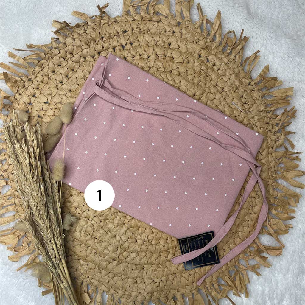 Bugis Hijab - Bergo Maryam Motif Polkadot - Ukuran L - Bergo Instan-1. Dusty Pink