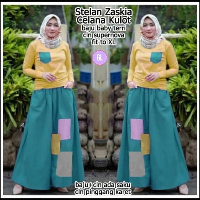 stelan kulot/stelan muslim/celana kulot/stelan wanita/zaskia/gl83146