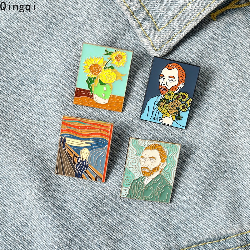 Ghim Cài Áo Hình Tranh Sơn Dầu Van Gogh