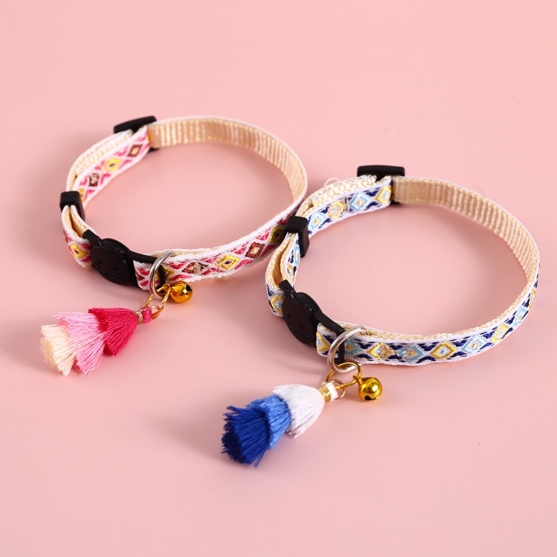 ★〓YUFeiPet〓★New Hot Pet Collars Cat Collar Breakaway Buckle Dog Collar Bells Pet Supplies Tassels Bell Pet Accessories