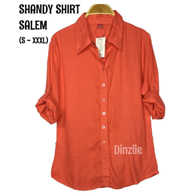 KEMEJA RAYON POLOS WANITA WARNA SALEM PINK