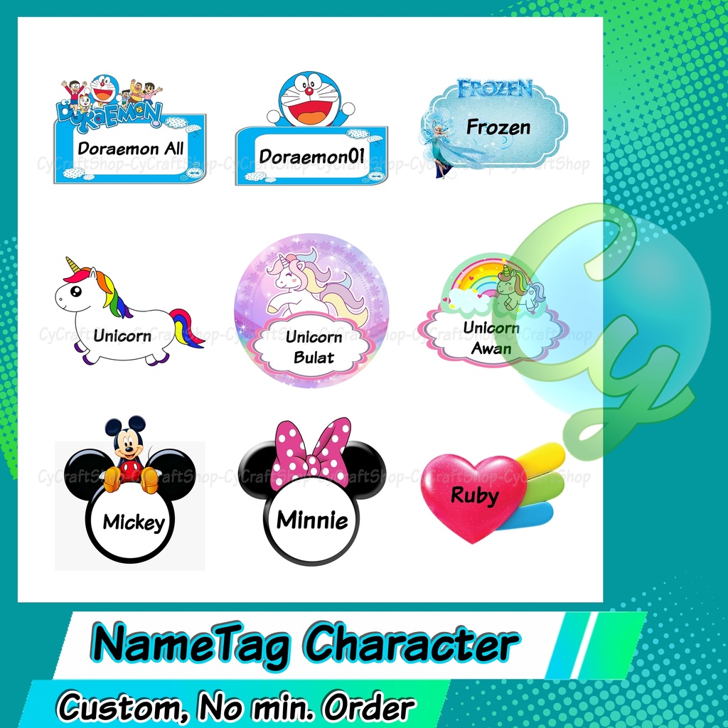 

(Cy) Name Tag Papan Nama Anak Character