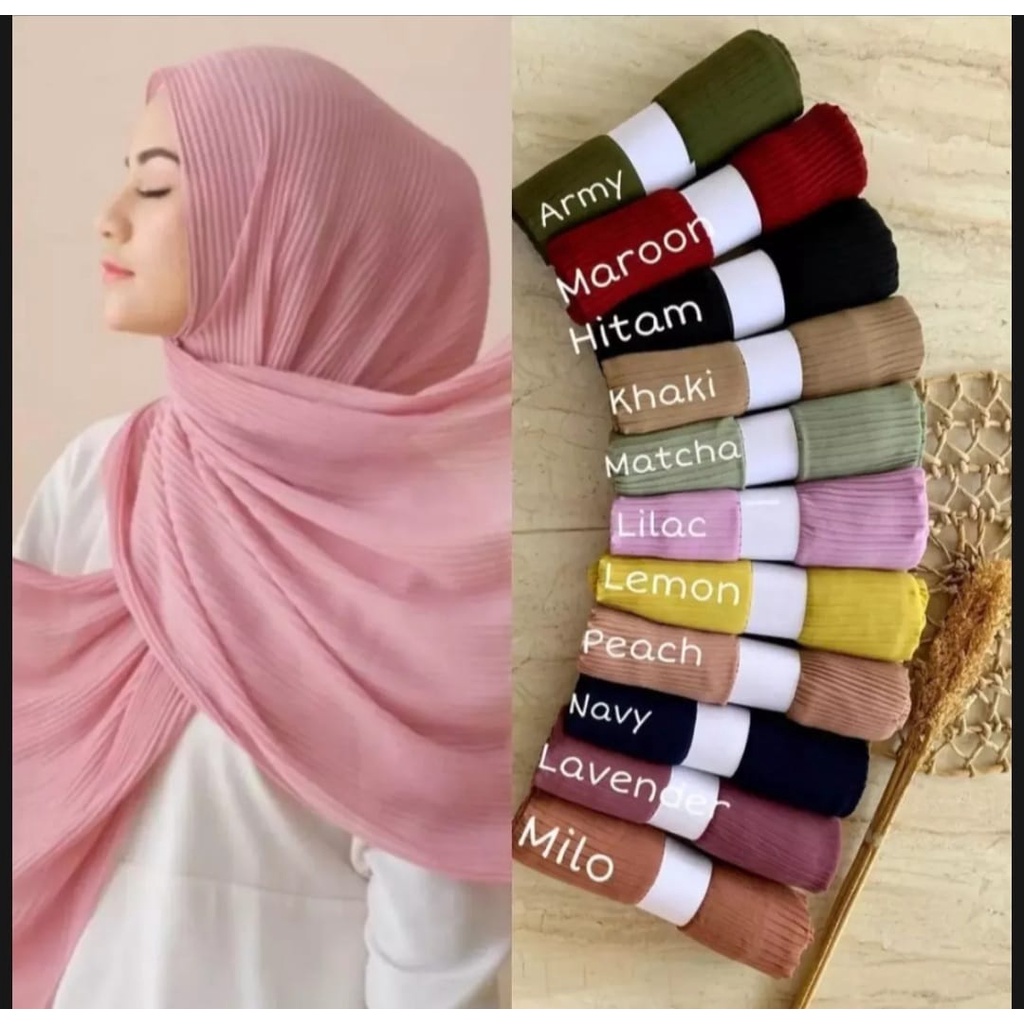 Jilbab Pashmina Plisket Hyget/Pashmina Plisket Premium Terbaru