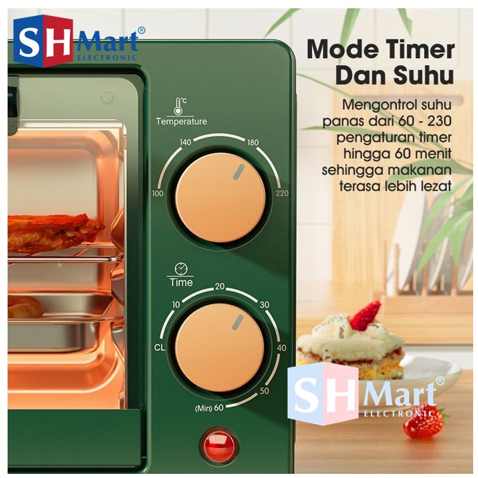 SAMONO Oven Elektrik Listrik 12 Liter Kontrol Timer Pemanas Samono SW-EOG 750 WATT (MEDAN)