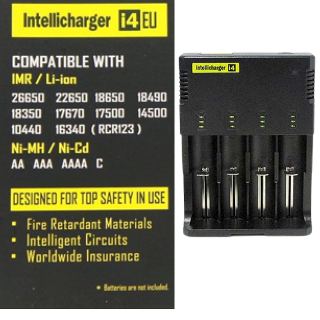 Charger Baterai 18650 26650 14500 22650 A2 A3 A4 intelli vape charger 4 slot
