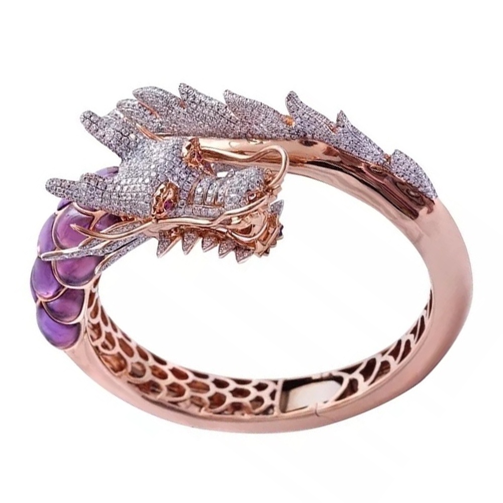 Hu Hu Hu Hu Hu Alat Bantu Pasang Kacamata♡ Cincin Wanita Desain Naga Hias Berlian Imitasi Untuk Pesta Pernikahanhadiah