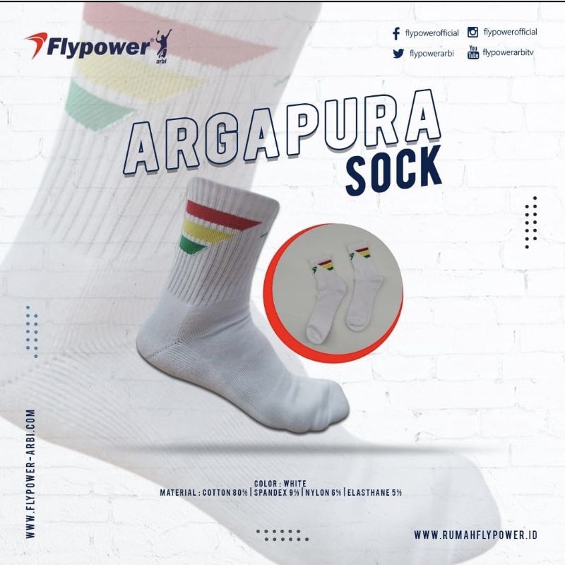 Kaos Kaki Badminton Flypower Argapura / Argapura Socks Flypower