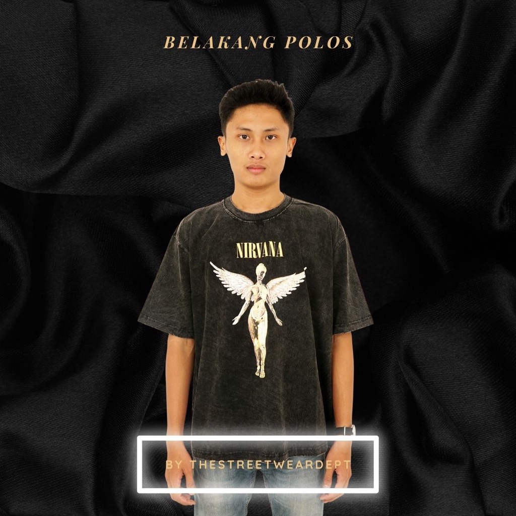 Kaos T Shirt Tee Vintage Washed Nirvana