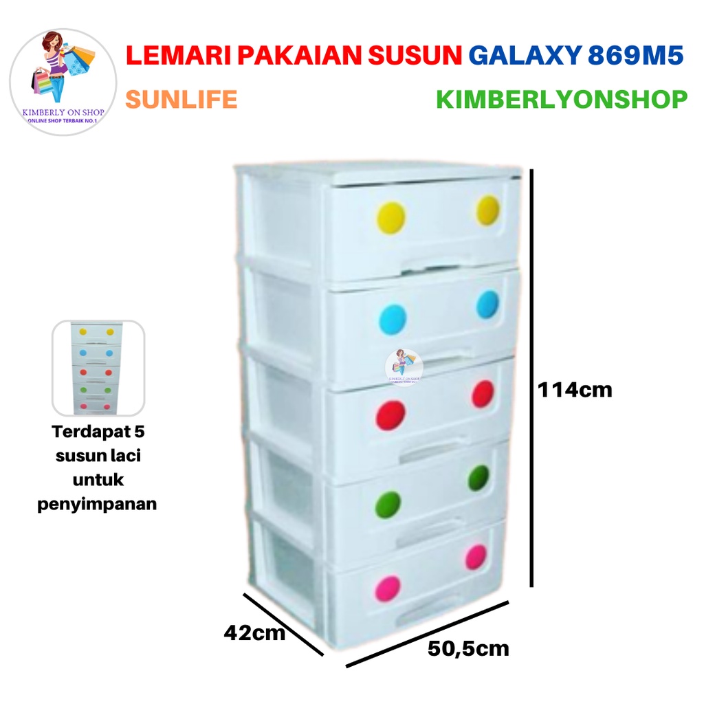 Lemari Pakaian Susun Laci Galaxy Premium Plastik 869 Sunlife