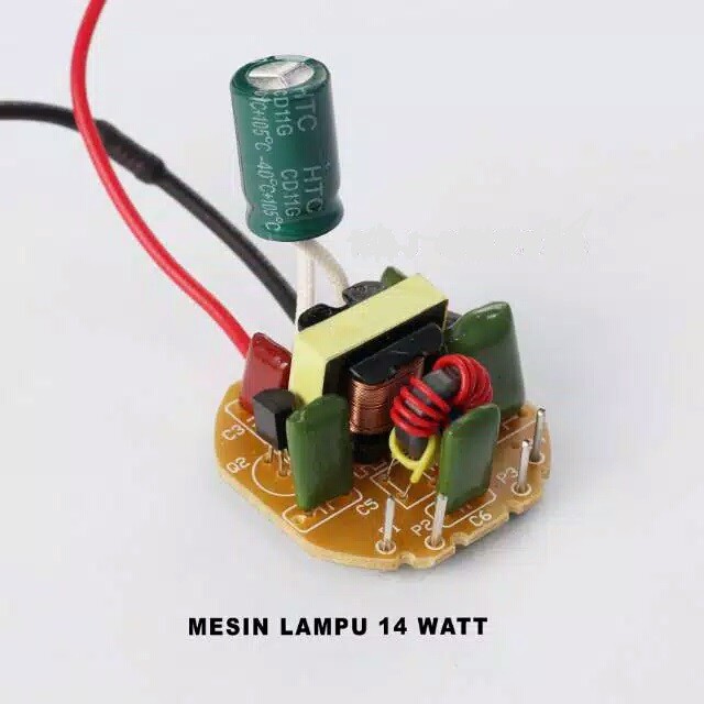 Mesin/PCB Lampu 14 Watt Elco 3.3 Uf