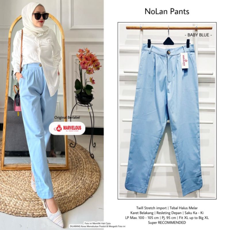 NOLAN PANTS BY MARVELOUS // CELANA BAGGY WANITA // Celana katun wanita strech