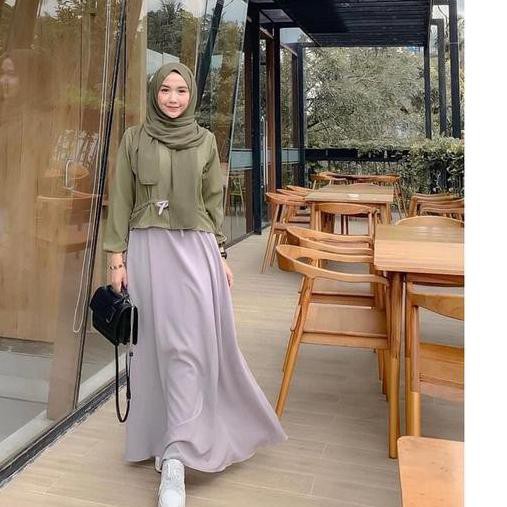 BINA DRESS Bahan Mosscrepe Pakaina Wanita Gamis Panjang Terusan Gamis Wanita Dress Mulim Terbaru