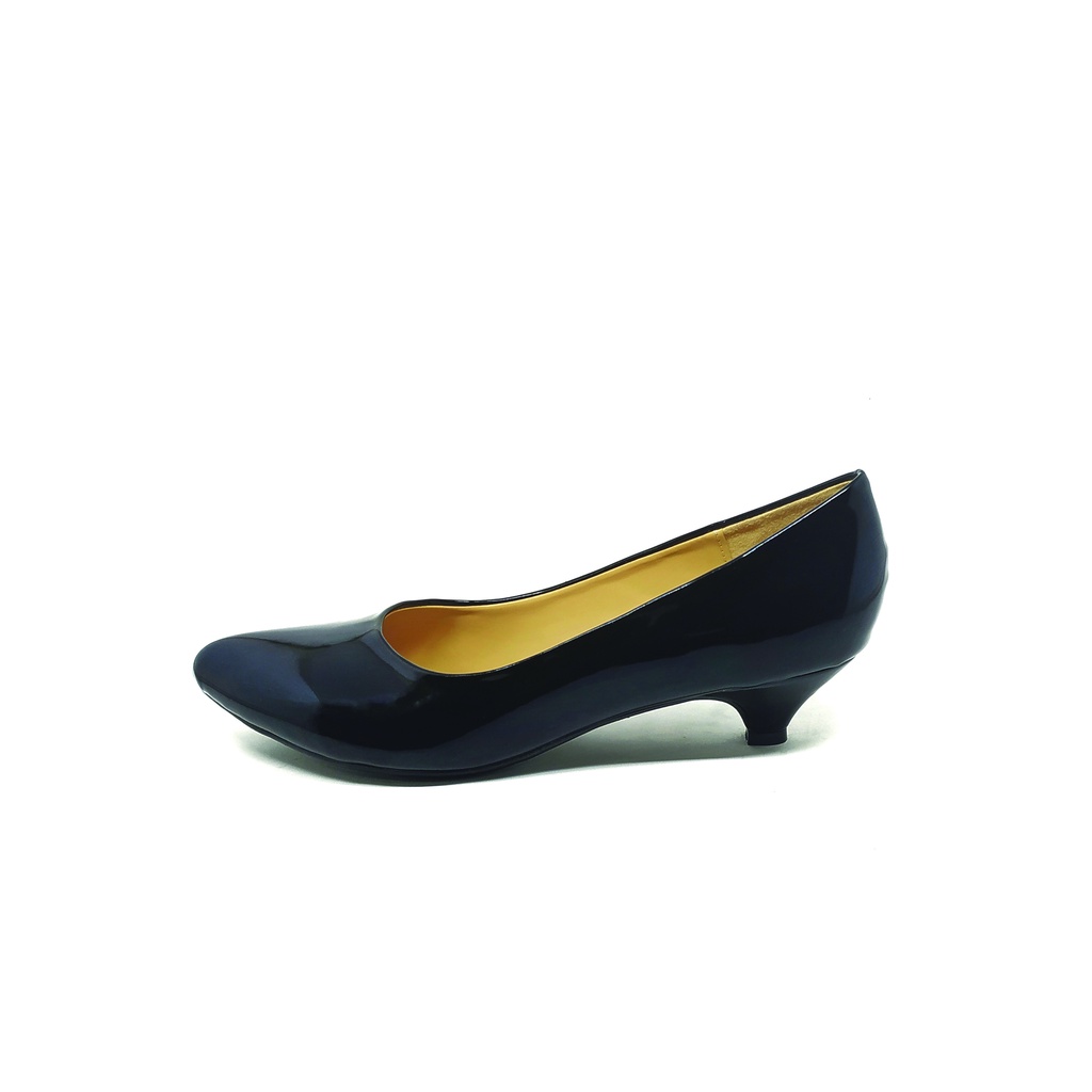 Workswell Sepatu Kerja Wanita Low Heels 3cm  6808 Black Glosy.