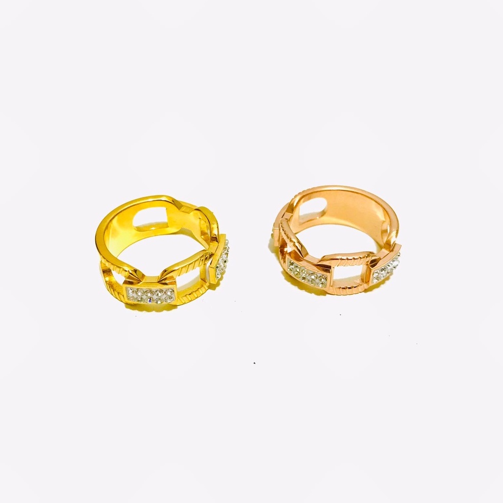 Cincin Titanium Wanita Lpais Emas Anti Karat CT-40