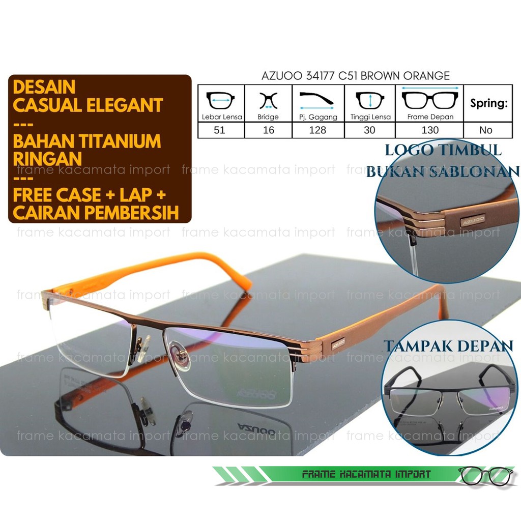 Bingkai Kacamata Minus Kasual Formal Pria Wanita