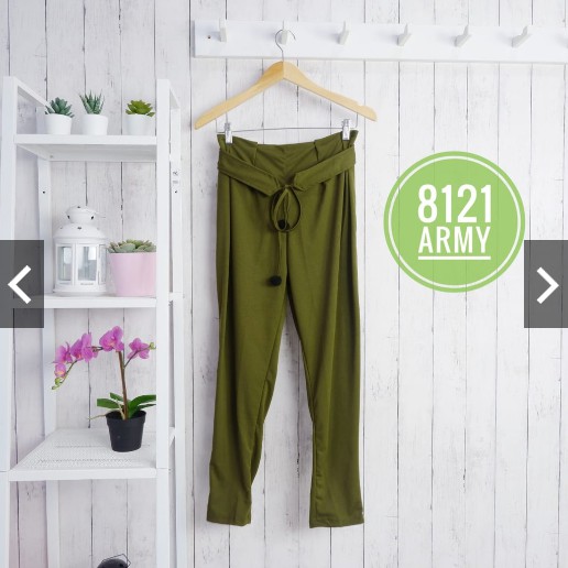 bd 8121 - kulot baggy pants polos abg keren simple ngantor kerja kuliah grosir karet melar sale