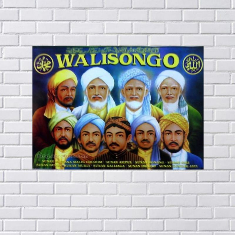 POSTER WALI SONGO/FOTO POSTER WALI SONGO/BAHAN AC260/UKURAN 32X48CM/POSTER PARA WALI/HIASAN DINDING/