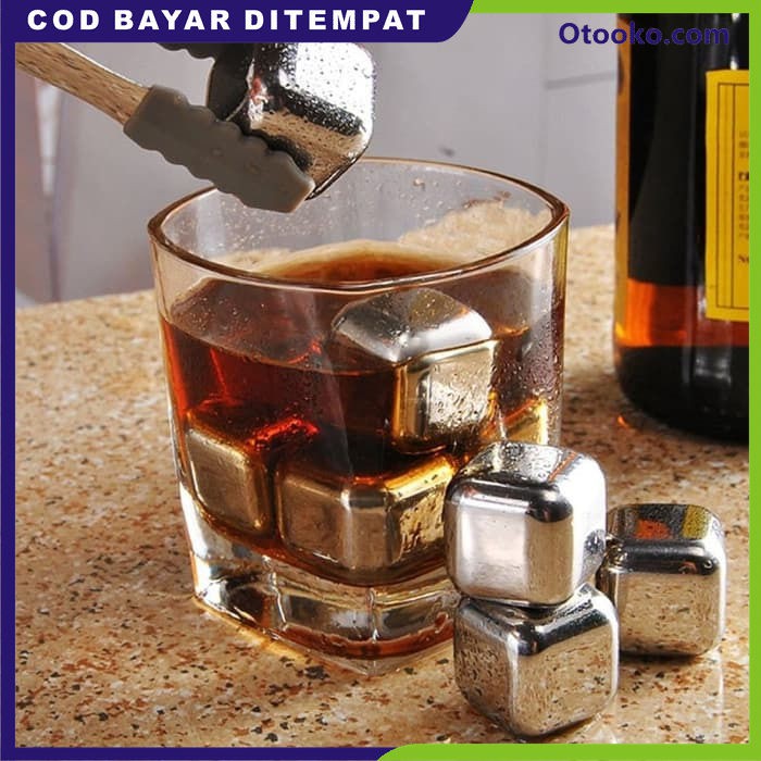 PUC Es Batu Stainless Steel Reusable Ice Cube Pendingin Non Cair 1 Pcs