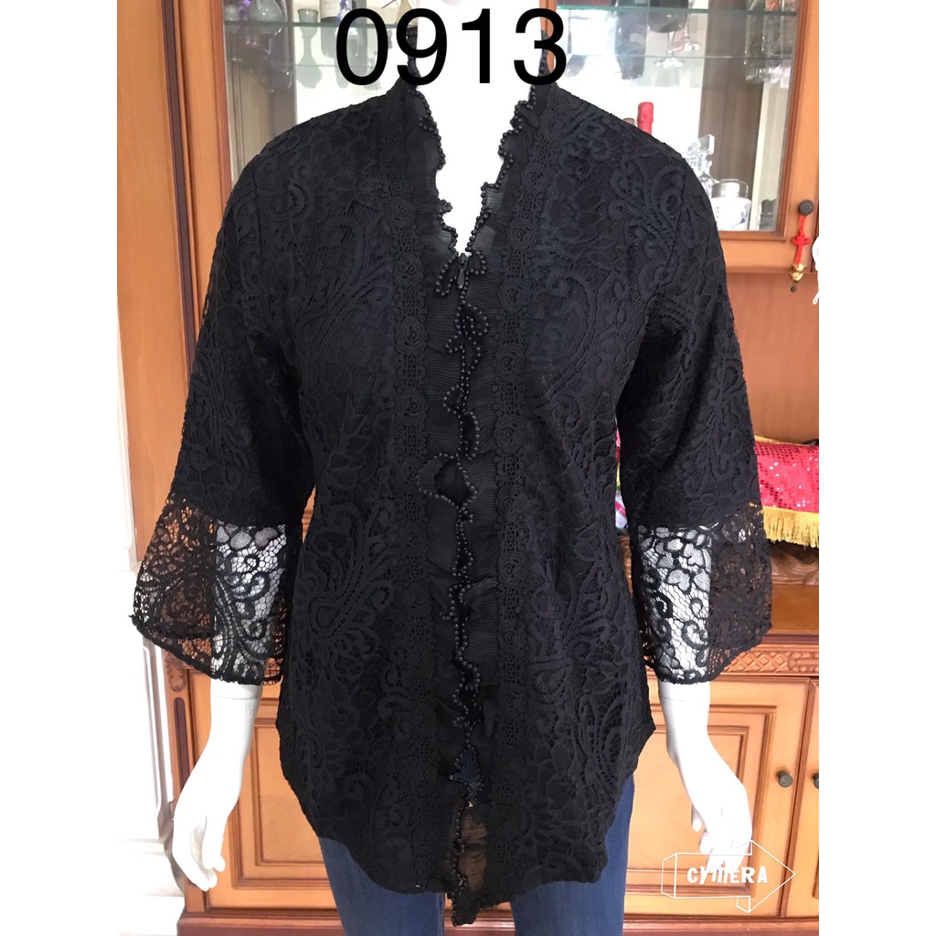 0913 Kebaya alexuez kliwir hitam full brukat kebaya premium