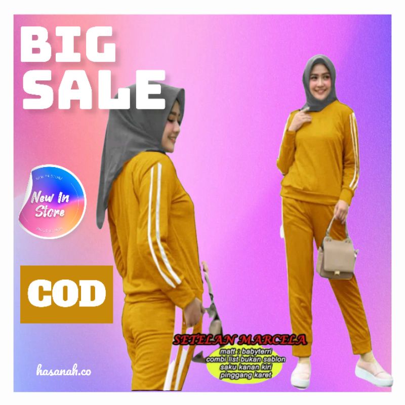 BIG SIZE JUMBO OVERSIZE Baju Training Setelan Trening Wanita Lengan Panjang Hijab Ukuran XXL, XXXL S