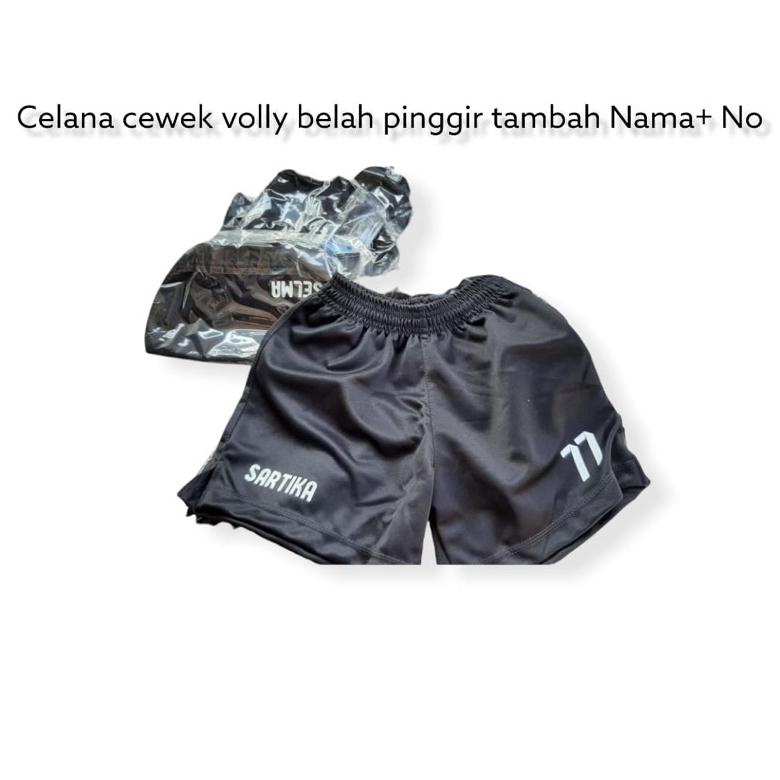 BISA COD Celana Voli Cewek Tambah Nama Custom Nama Belah pinggir