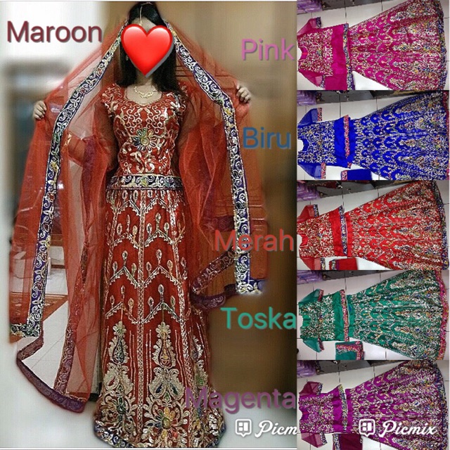 Promo sale lenga lengga india lahenga sudah jadi dress party stelan rok dewasa