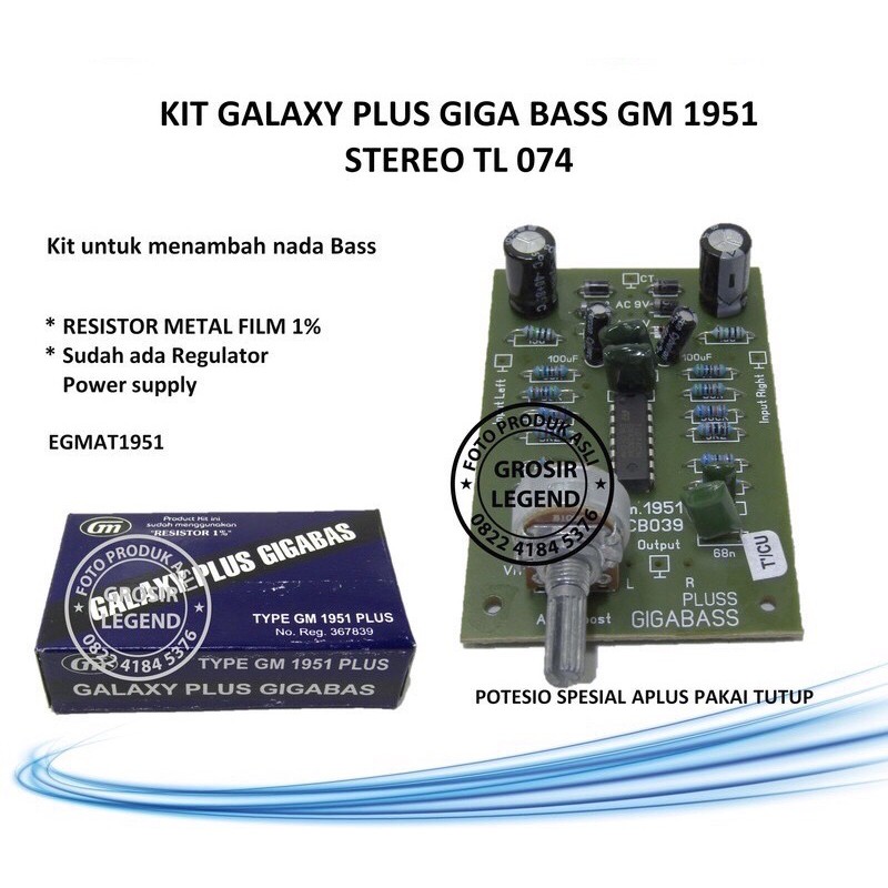 Kit galaxy plus giga bass stereo GM 1951
