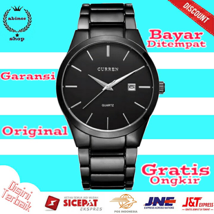 Jam Tangan Pria LAKI LAKI COWOK COWO CASUAL ANALOG CURREN ORI ORIGINAL Rantai Stainless keren JA 47