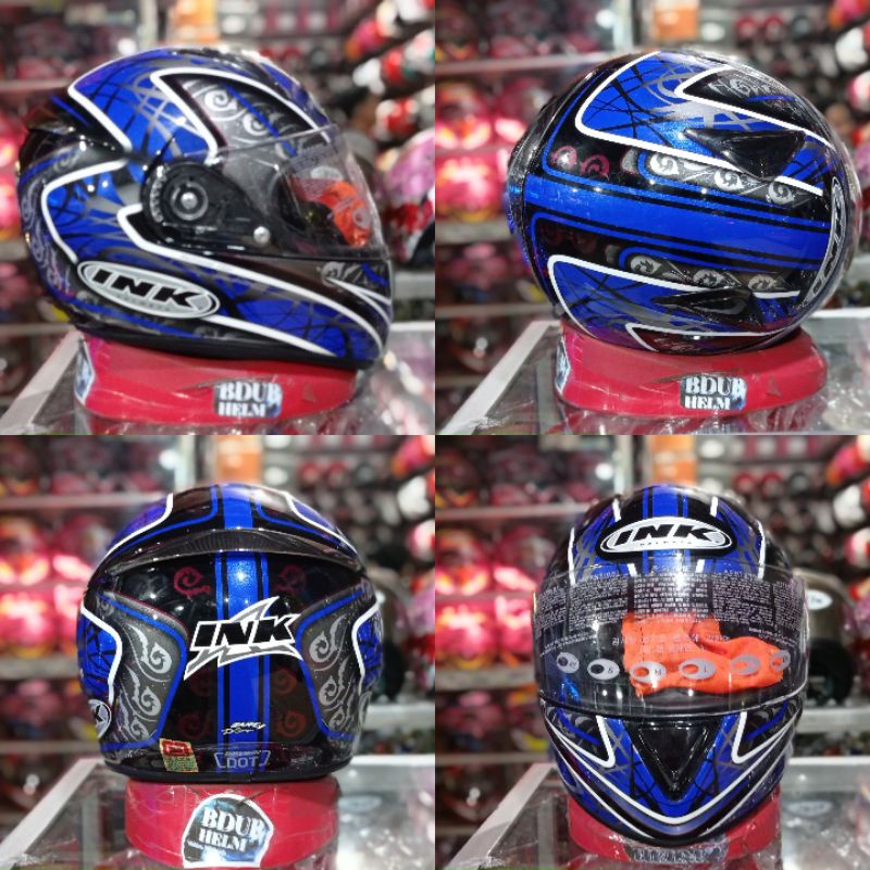 HELM INK CL-MAX NEW MOTIF SOLID SERIES 100% ORIGINAL SNI-DOT-Fusion black blue
