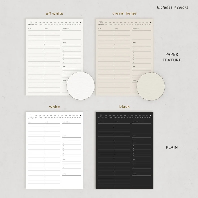 Digital Journal &amp; Planner - Time Blocking Daily Hourly To Do List &amp; Schedule for for Goodnotes, Notability, Xodo, (Full Page Hyperlinked)