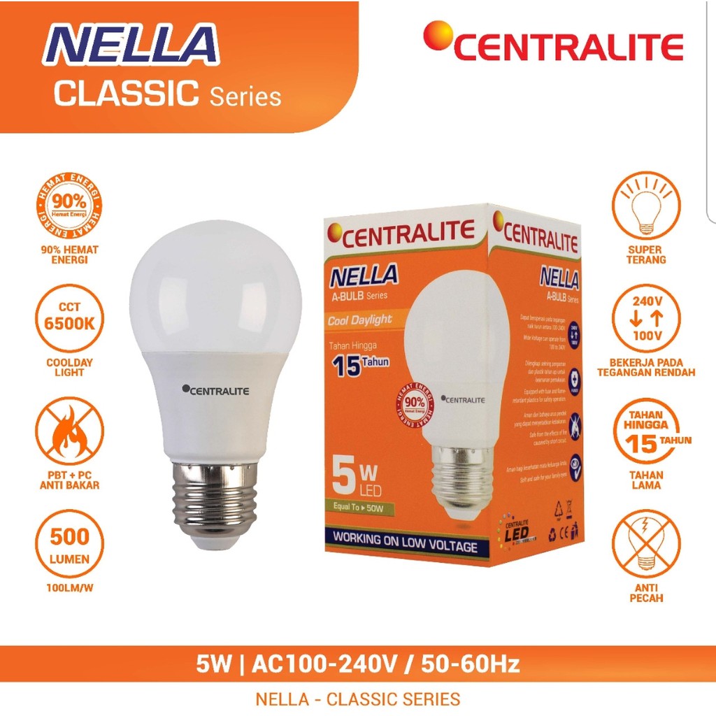 CTL Nella 5W CD Putih / LAMPU LED BULB CLASSIC 5W CTL Nella / BOHLAM CAHAYA Putih CD