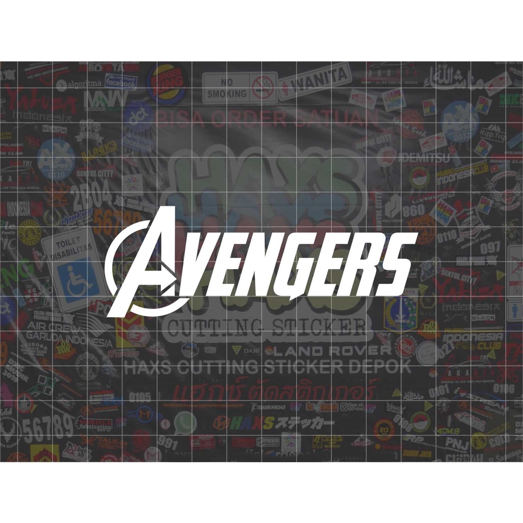 Cutting Sticker Avengers Text Ukuran 9 Cm Untuk Motor dan Mobil