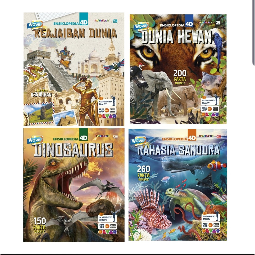 Wow Ensiklopedia 4D: Dinosaurus, keajaiban dunia, dunia hewan, rahasia samudra
