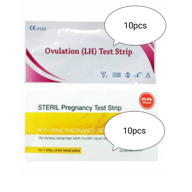 10pcs Ovulation LH Test + 10pcs Test Hamil Steril