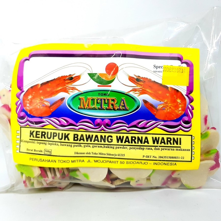 

MITRA KERUPUK BAWANG WARNA WARNI 500gr BEBEK | KRUPUK KHAS SIDOARJO