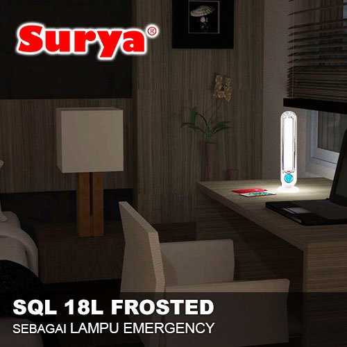 Surya Lampu Emergency SQL 18L FROSTED Light LED 18 SMD With Dimmer Switch Rechargeable