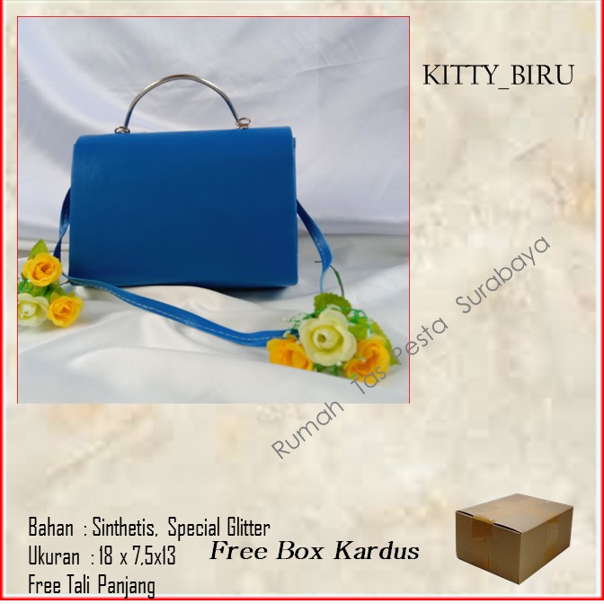 Tas Unik,Tas Elegan ,Tas Slempang,KITTY_BIRU