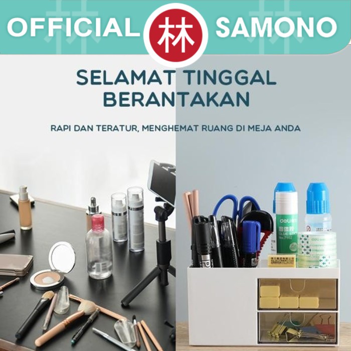 Samono SSB002 Rak Kosmetik Mini MultiFungsi 2 Susun Laci penyimpanan