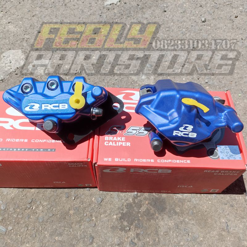 KALIPER DEPAN BELAKANG RCB BLUE ORIGINAL KALIPER DEPAN RCB S SERIES 2 PISTON RX KING NMAX PCX AEROX 